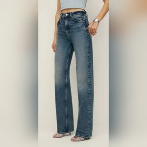 Reformation Wilder High Rise Wide Leg Jeans Pepin Wash - Size 24